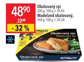 Sýr obalovaný mražený Nowaco