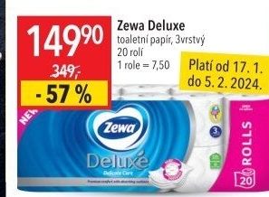 Toaletní papír 3vrstvý Deluxe Zewa