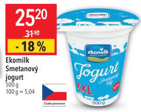 Bílý jogurt smetanový Ekomilk
