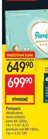 Pleny dětské Pampers Premium Care
