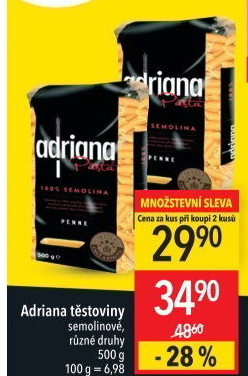 Těstoviny semolinové Adriana