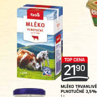 Mléko trvanlivé Tatra - 3,5% plnotučné