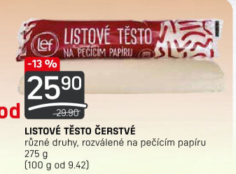 Těsto listové rozválené Lef