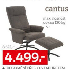 RELAXACNÍ KŘESLO S TABURETEM