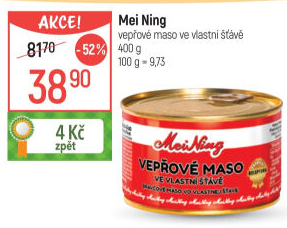 Maso vepřové ve vlastní šťávě Meining