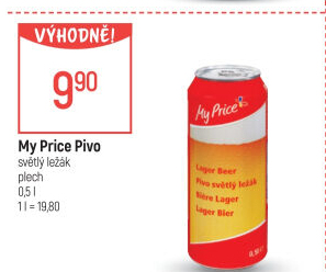 Pivo světlý ležák My Price