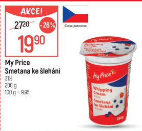 Smetana ke šlehání 31% My Price