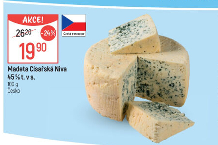 Sýr Niva Císařská 45 % Madeta