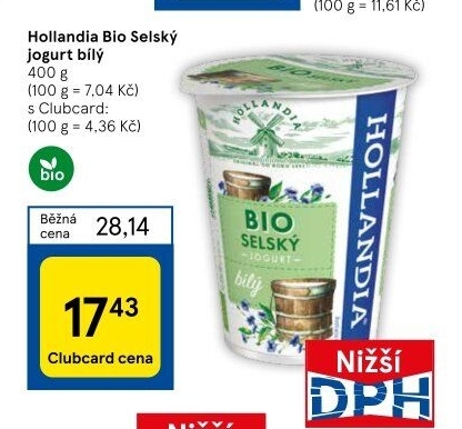 Bílý jogurt selský bio Hollandia