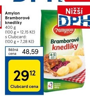 Bramborové knedlíky v prášku Amylon