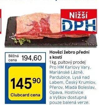 Hovězí přední s kostí - žebro
