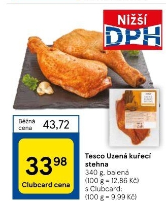 Kuřecí stehna uzená Tesco