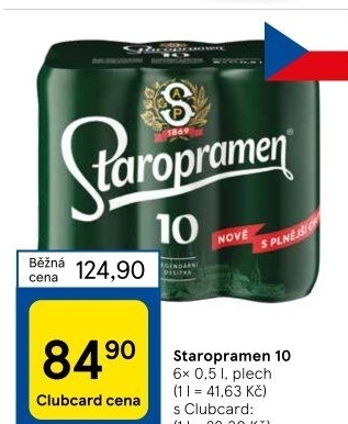 Pivo světlé výčepní 10° Staropramen