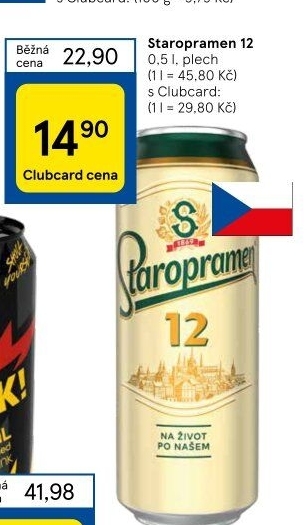 Pivo světlý ležák 12° Staropramen