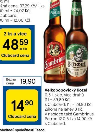 Pivo Velkopopovický Kozel