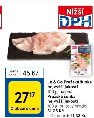Šunka pražská nejvyšší jakosti LE&amp