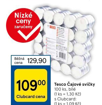 Svíčky čajové Tesco
