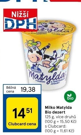 Tvaroh s jogurtem bio Matylda Milko