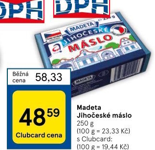 Máslo Jihočeské Madeta
