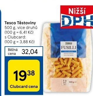 Těstoviny Tesco