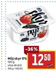 Dezert zakysaný ochucený Můj Skyr 0% Milko