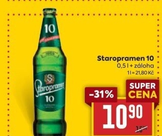 Pivo světlé výčepní 10° Staropramen