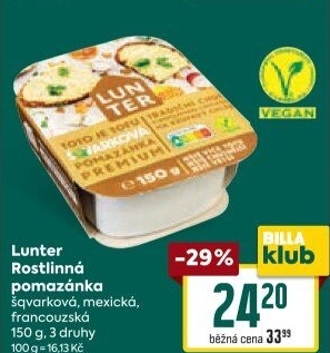 Škvarková rostlinná pomazánka Lunter