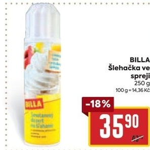 Šlehačka ve spreji Billa