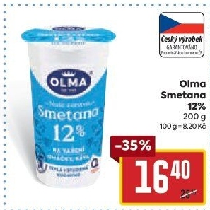Smetana na vaření Olma 12%