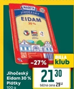 Sýr Eidam Jihočeský 30% Madeta