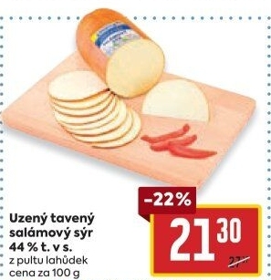 Sýr uzený salámový 44% Jihočeský Madeta