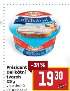 Tvarohové pomazánky Delikátní Président