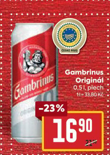 Pivo světlé výčepní Originál 10° Gambrinus