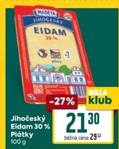 Sýr Eidam Jihočeský 30% Madeta