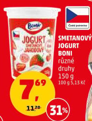 Jogurt smetanový ochucený Boni