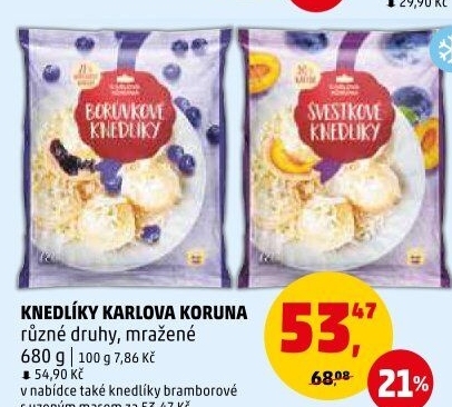 Knedlíky mražené Karlova Koruna