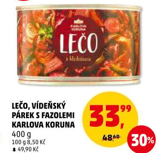 Lečo s klobásou Karlova Koruna - konzerva