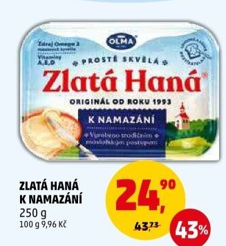 Margarín k namazání Zlatá Haná Olma