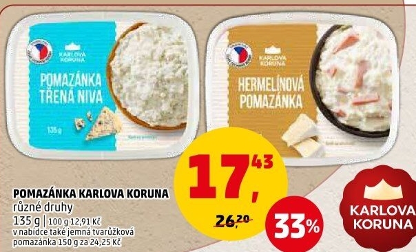 Pomazánky Karlova Koruna
