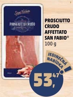 Šunka Prosciutto Crudo Affettato San Fabio
