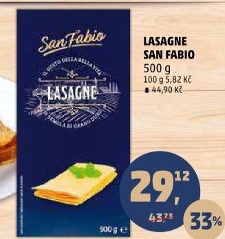 Těstoviny Lasagne San Fabio
