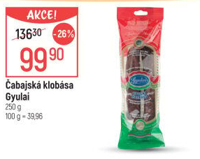 Čabajská klobása Gyulai