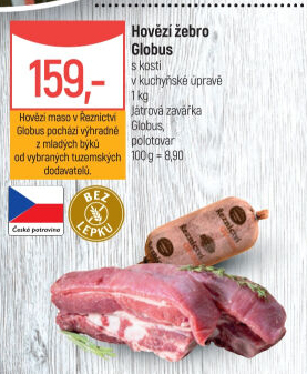 Hovězí žebra s kostí Globus