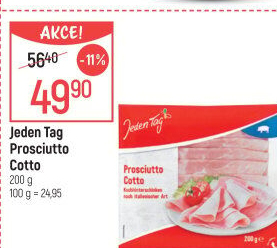 Šunka Prosciutto Cotto Jeden Tag
