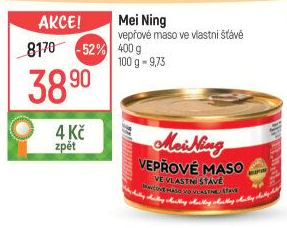 Maso vepřové ve vlastní šťávě Meining