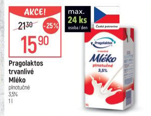 Mléko trvanlivé Pragolaktos - 3,5% plnotučné