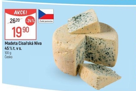 Sýr Niva Císařská 45 % Madeta