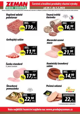 akční leták ZEMAN maso - uzeniny 29.1.2024-3.2.2024