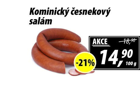 Salám kominický česnekový točený