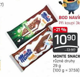 Dezert mléčný Monte Snack Zott